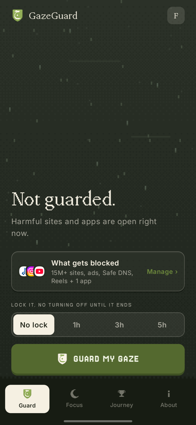 The lock durations and the guard button